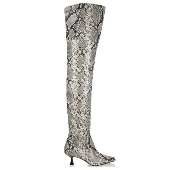 Brother Vellies Ronstadt Snake-Embossed Leather Over-The-Knee Boots - Picture 1 of 14